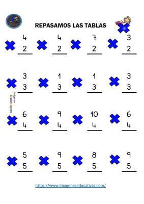 Fichas para repasar las tablas de multiplicar con soluciones