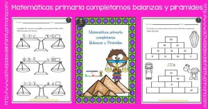 Matemáticas para primaria completamos balanzas y pirámides